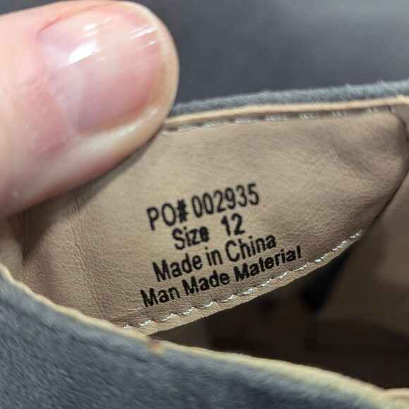 Journee Womens Jayda gray Inside Zip Stacked Heel ankle faux sued Booties Sz 12 - Picture 5 of 8